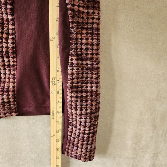 Nike Pro Top Women Large Maroon Hyperwarm Turtleneck Long Sleeve Shirt Workout - Picture 7 of 11